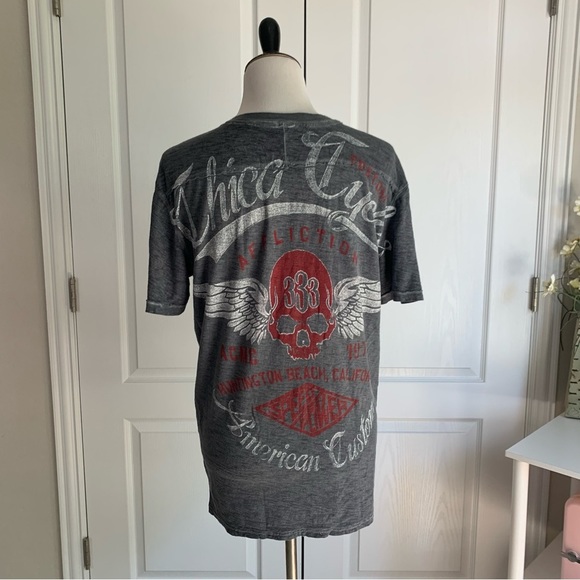 Affliction American Customs Burnout Henley Tee - Picture 14 of 14